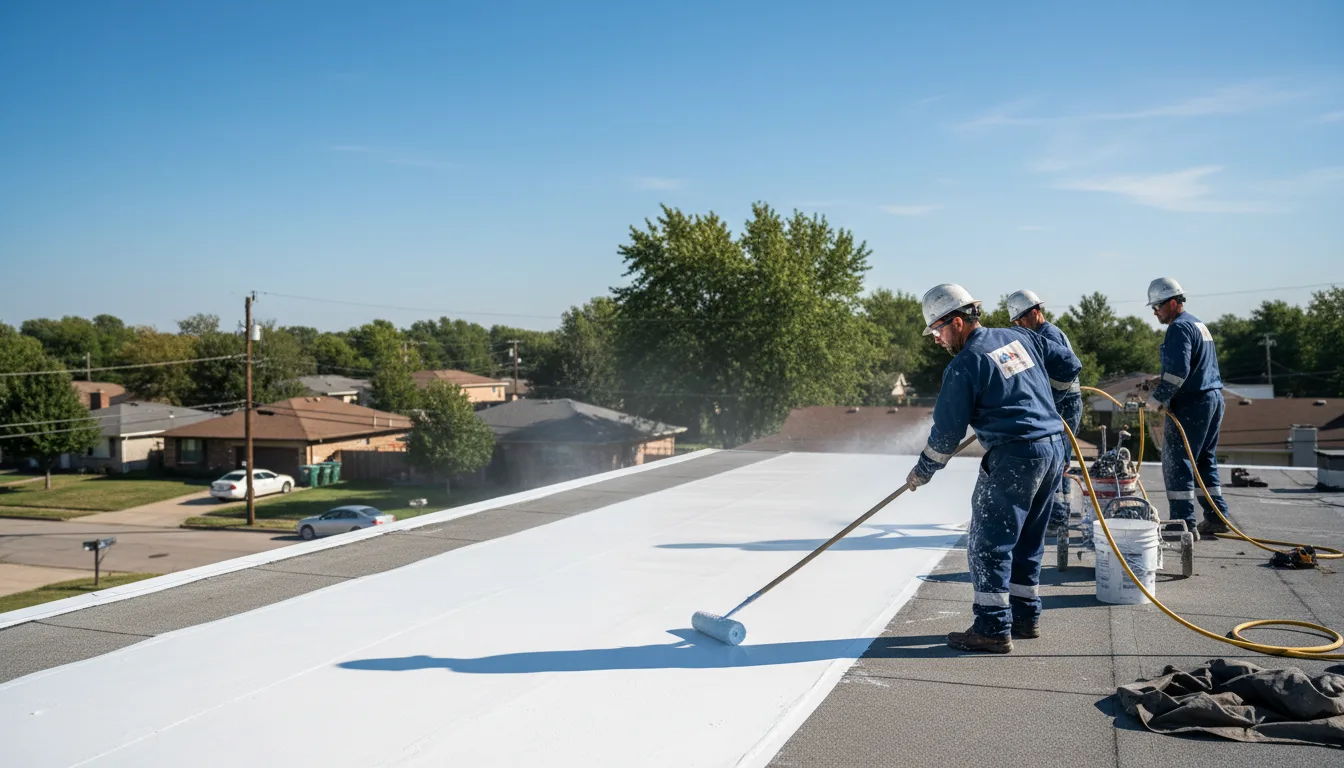 Commercial roof coating in Thornfield, MO near me